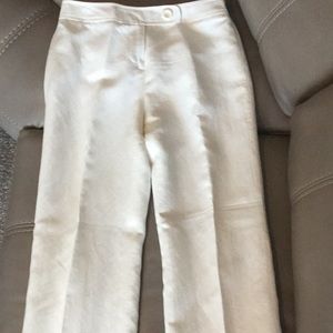 Ann Taylor Loft cream linen pants size 2p.